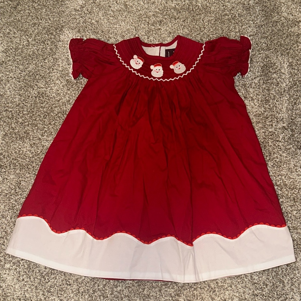 Lil Cactus embroidered Santa 🎅🏻 dress size 12-24M